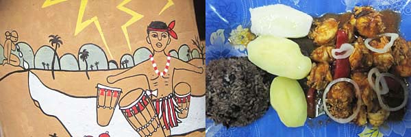 schwarze bohnen mit reis und huhn